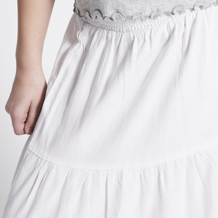 Linen blend maxi skirt "Luciana"  White